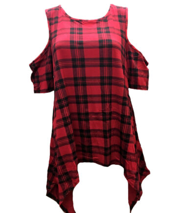 WOMENS COLD SHOULDER CUT HANKY TOP LADIES PLUS SIZE OVERSIZED SWING HEM FLARED