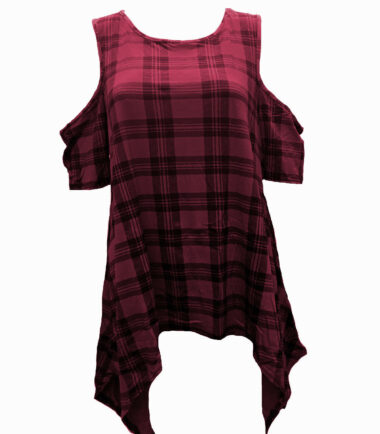 WOMENS COLD SHOULDER CUT HANKY TOP LADIES PLUS SIZE OVERSIZED SWING HEM FLARED