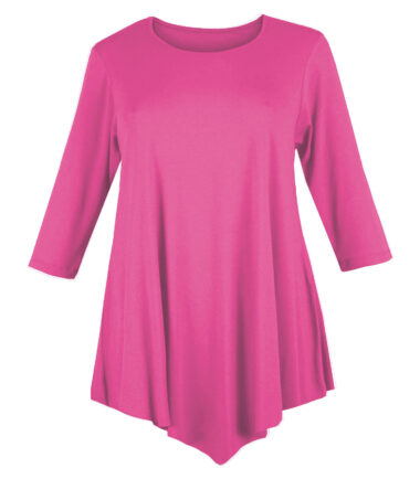 WOMENS V-CUT TUNIC TOP PLUS SIZE LOOSE DRESS SWING 12-26 LADIES BAGGY 3/4 SLEEVE
