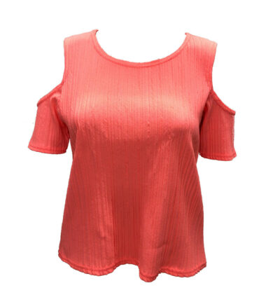 WOMENS CORAL COLD SHOULDER CRINKLE TOP SUMMER LADIES VEST TOPS NEON LOOSE FIT