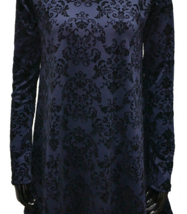WOMENS FLOCKED SWING DRESS NAVY FLORAL TOP SKATER PLUS SIZE XXL XXXL 8-26 LADIES