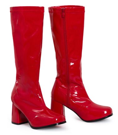 Womens Go Go Fancy Dress Party 1960 1970 Retro Patent Shiny Platform Boots