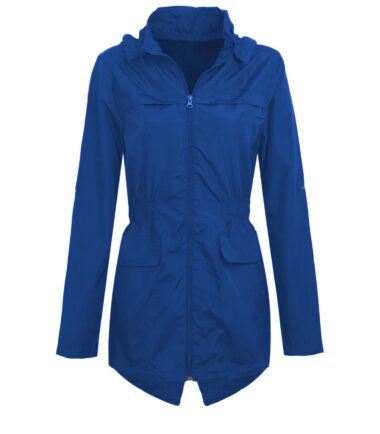 Womens Ladies Hooded Mac Light Showerproof Rain Jacket