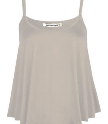 New Womens Plain Sleeveless Swing Strappy Camisole CamiVest Plus Size Flared Top
