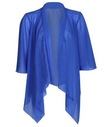 New-Womens-Plain-Open-Front-Chiffon-Mesh-Kimono-Waterfall-Cardigan-Shrug-Top New Womens Plain Open Front Chiffon Mesh Kimono Waterfall Cardigan Shrug Top