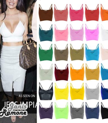 New Womens Plain Wrap Over Bra Strap Bralet Tops Cami V Neck Shoestring Crop Top