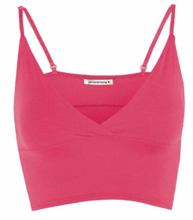 New Womens Plain Wrap Over Bra Strap Bralet Tops Cami V Neck Shoestring Crop Top