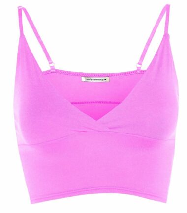 New Womens Plain Wrap Over Bra Strap Bralet Tops Cami V Neck Shoestring Crop Top