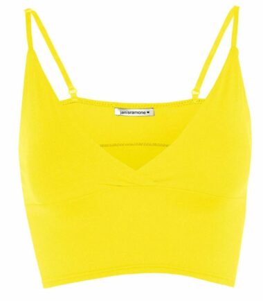 New Womens Plain Wrap Over Bra Strap Bralet Tops Cami V Neck Shoestring Crop Top
