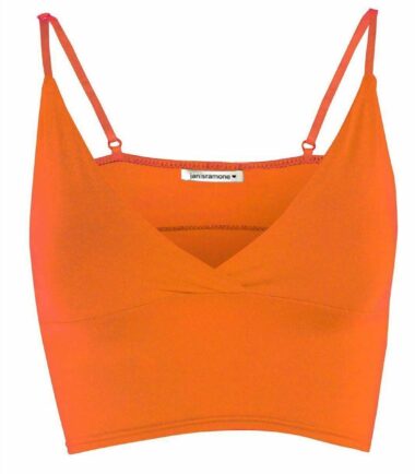 New Womens Plain Wrap Over Bra Strap Bralet Tops Cami V Neck Shoestring Crop Top