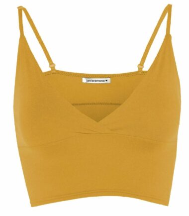 New Womens Plain Wrap Over Bra Strap Bralet Tops Cami V Neck Shoestring Crop Top