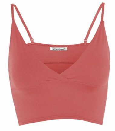 New Womens Plain Wrap Over Bra Strap Bralet Tops Cami V Neck Shoestring Crop Top