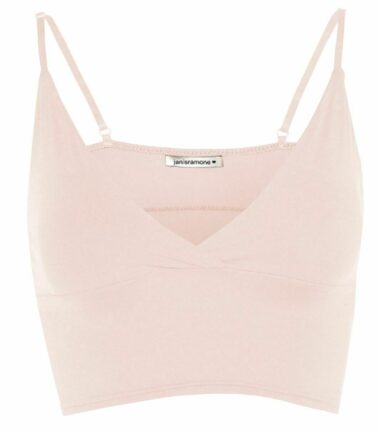 New Womens Plain Wrap Over Bra Strap Bralet Tops Cami V Neck Shoestring Crop Top