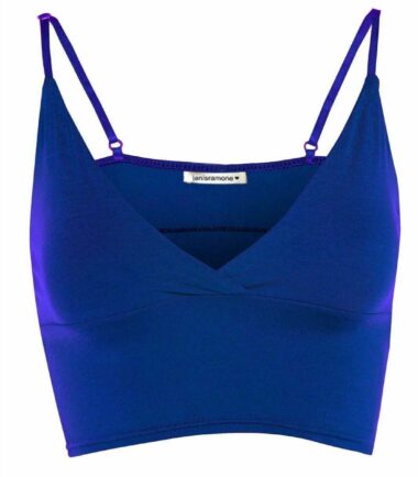 New Womens Plain Wrap Over Bra Strap Bralet Tops Cami V Neck Shoestring Crop Top