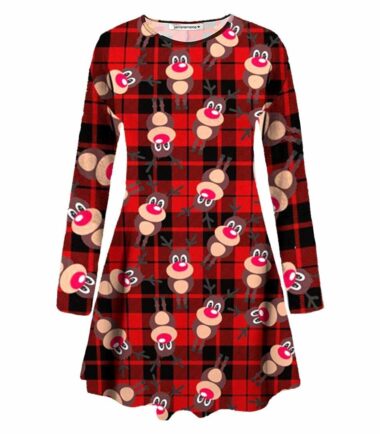 Plus-Size-Womens-Girls-Christmas-Tree-Xmas-Santa-Snowman-Gift-Party-Swing-Dress Plus Size Womens Girls Christmas Tree Xmas Santa Snowman Gift Party Swing Dress