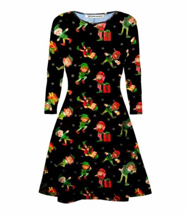 Plus-Size-Womens-Girls-Christmas-Tree-Xmas-Santa-Snowman-Gift-Party-Swing-Dress Plus Size Womens Girls Christmas Tree Xmas Santa Snowman Gift Party Swing Dress
