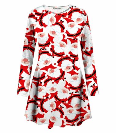 Plus-Size-Womens-Girls-Christmas-Tree-Xmas-Santa-Snowman-Gift-Party-Swing-Dress Plus Size Womens Girls Christmas Tree Xmas Santa Snowman Gift Party Swing Dress