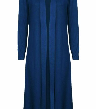 New Womens Plain Long Sleeve Open Front Boyfriend Maxi Cardigan Plus Size 16-26