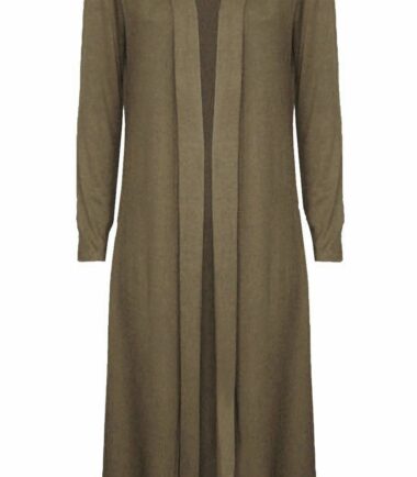 New Womens Plain Long Sleeve Open Front Boyfriend Maxi Cardigan Plus Size 16-26