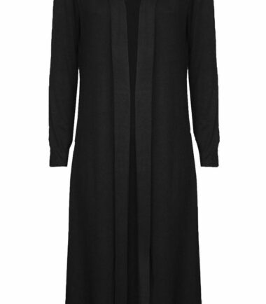 New Womens Plain Long Sleeve Open Front Boyfriend Maxi Cardigan Plus Size 16-26