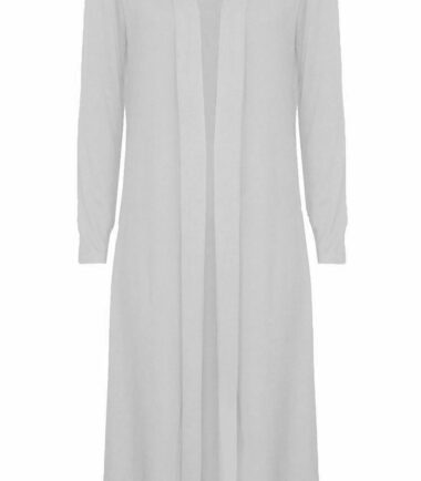 New Womens Plain Long Sleeve Open Front Boyfriend Maxi Cardigan Plus Size 16-26