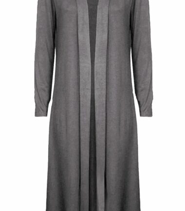 New Womens Plain Long Sleeve Open Front Boyfriend Maxi Cardigan Plus Size 16-26
