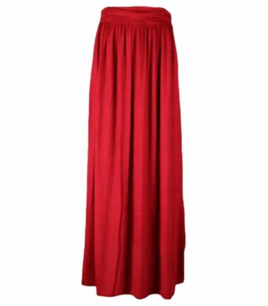 New Womens Plain Pleated Fold Over Waist Jersey Gypsy Long Maxi Skirt Size 16-26