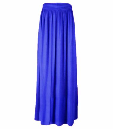 New Womens Plain Pleated Fold Over Waist Jersey Gypsy Long Maxi Skirt Size 16-26