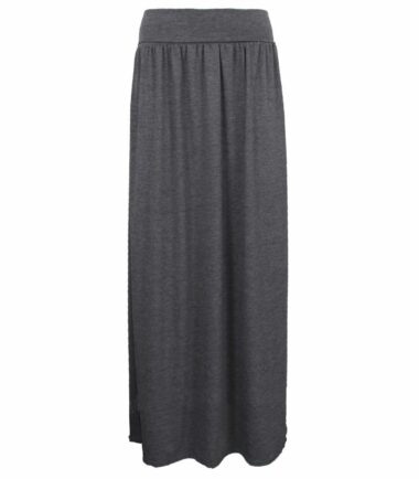 New Womens Plain Pleated Fold Over Waist Jersey Gypsy Long Maxi Skirt Size 16-26