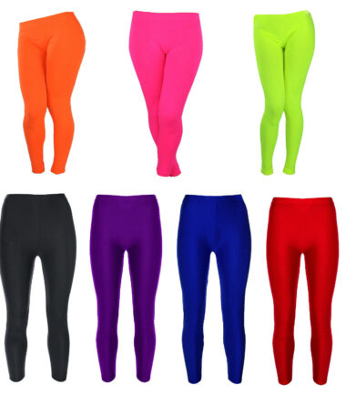 GIRLS LEGGINGS SHINY LEOTARD DANCE SWIMMING STRETCHY GYMNASTICS BALLET 2-13 YRS