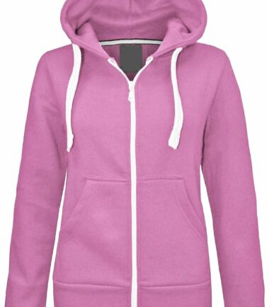 New Kids Girls & Boys Unisex Plain Fleece Zip Up Hoodie Jacket Long Sleeve Coat