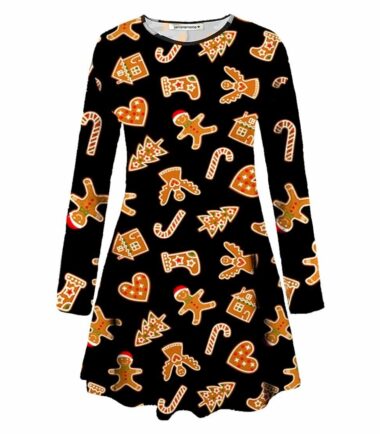 Women-Long-Sleeve-Baubles-Mistletoe-Christmas-Xmas-Swing-Flared-Baggy-Mini-Dress Women Long Sleeve Baubles Mistletoe Christmas Xmas Swing Flared Baggy Mini Dress