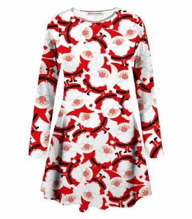 Women-Long-Sleeve-Baubles-Mistletoe-Christmas-Xmas-Swing-Flared-Baggy-Mini-Dress Women Long Sleeve Baubles Mistletoe Christmas Xmas Swing Flared Baggy Mini Dress