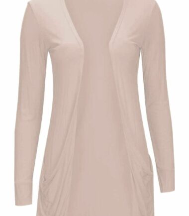 New Womens LongSleeve Open Drop Pocket Plain Boyfriend Cardigan Casual Basic Top
