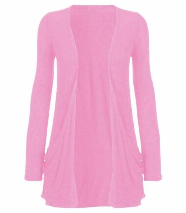 New-Womens-LongSleeve-Open-Drop-Pocket-Plain-Boyfriend-Cardigan-Casual-Basic-Top New Womens LongSleeve Open Drop Pocket Plain Boyfriend Cardigan Casual Basic Top