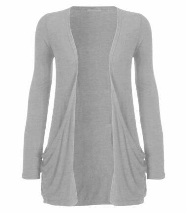 New-Womens-LongSleeve-Open-Drop-Pocket-Plain-Boyfriend-Cardigan-Casual-Basic-Top New Womens LongSleeve Open Drop Pocket Plain Boyfriend Cardigan Casual Basic Top
