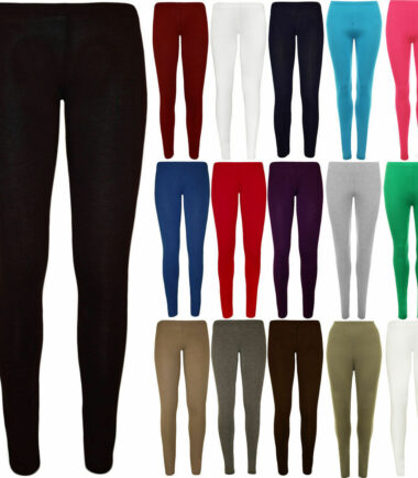 GIRLS LEGGINGS PLAIN VISCOSE FULL LENGTH KIDS 4-13 YEARS STRETCHY DANCE BALLET