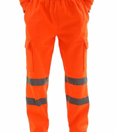 Mens-Hi-Vis-Visibility-Viz-Safety-Fleece-Bottoms-Work-Wear-Trouser-Jogger-Pants Mens Hi Vis Visibility Viz Safety Fleece Bottoms Work Wear Trouser Jogger Pants