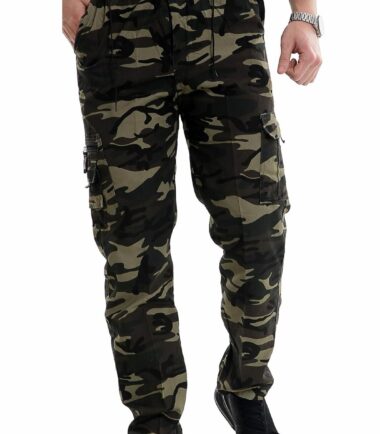 Mens Army Camouflage Thermal Lining Joggers Combat Bottom Trousers Cargo Pants