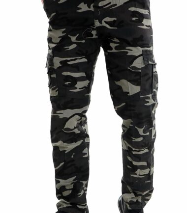 Mens Army Camouflage Thermal Lining Joggers Combat Bottom Trousers Cargo Pants
