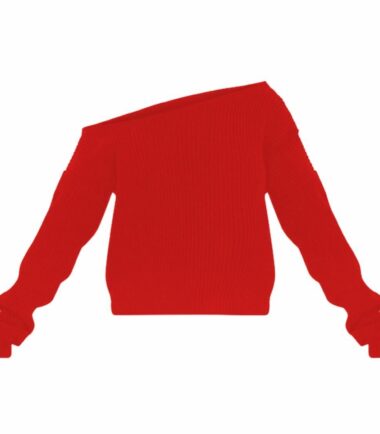 New Womens Off Shoulder Slash Neck Knitted Cropped Jumper Baggy Warm Sweater Top