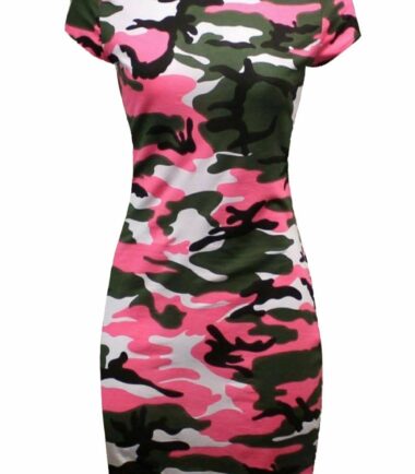 New Womens Cap Sleeve Army Aztec Printed Stretchy Tunic Bodycon Mini Dress Top