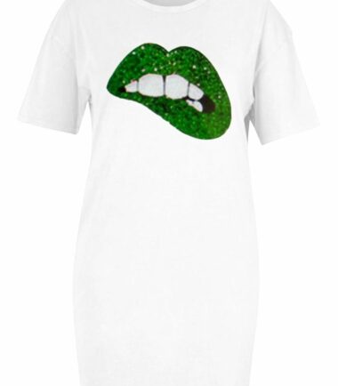 Womens Ladies Slogan Printed Longline T-Shirt Baggy Oversized Tunic Mini Dress
