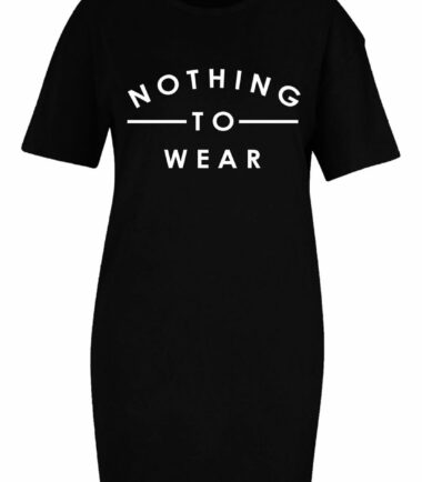 Womens Ladies Slogan Printed Longline T-Shirt Baggy Oversized Tunic Mini Dress