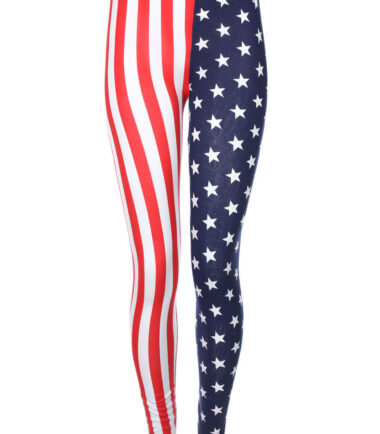 GIRLS USA AMERICAN FLAG LEGGINGS INDEPENDANCE DAY STARS STRIPES KIDS 5-13 YEARS