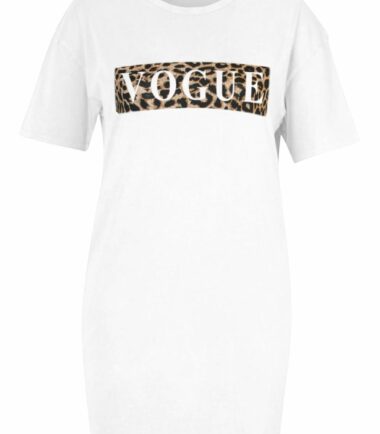 Womens Ladies Slogan Printed Longline T-Shirt Baggy Oversized Tunic Mini Dress