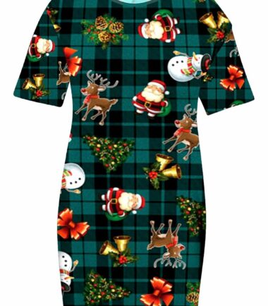 Womens Santa Snowman Christmas Xmas PJ Nightwear Baggy Longline T-Shirt Dress
