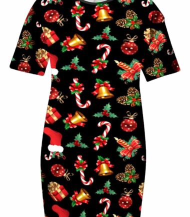 Womens Santa Snowman Christmas Xmas PJ Nightwear Baggy Longline T-Shirt Dress