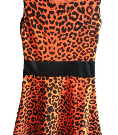 GIRLS LEOPARD PRINT SKATER DRESS KIDS CHILDRENS FANCY PARTY COSTUME EXCLUSIVE!!!