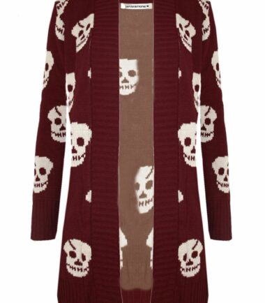Womens-Heart-Skull-Owl-Knitted-Open-Front-Boyfriend-Cardigan-Sweater-Winter-Top Womens Heart Skull Owl Knitted Open Front Boyfriend Cardigan Sweater Winter Top